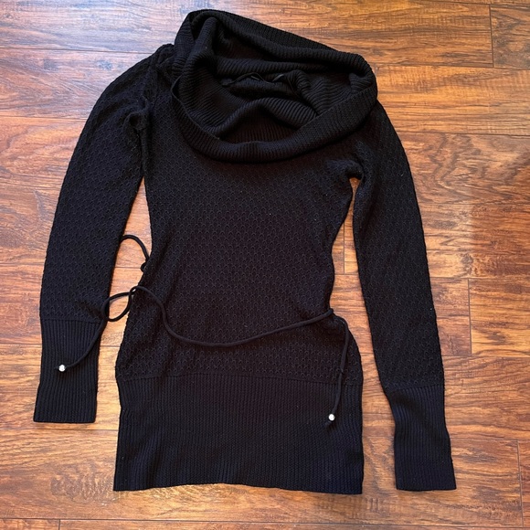 ❤️ 2 for $10❤️ Thin cowl neck long sweater with waist tie - Picture 1 of 2